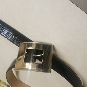 Leatherrock  womens silver buckle belt s 32"